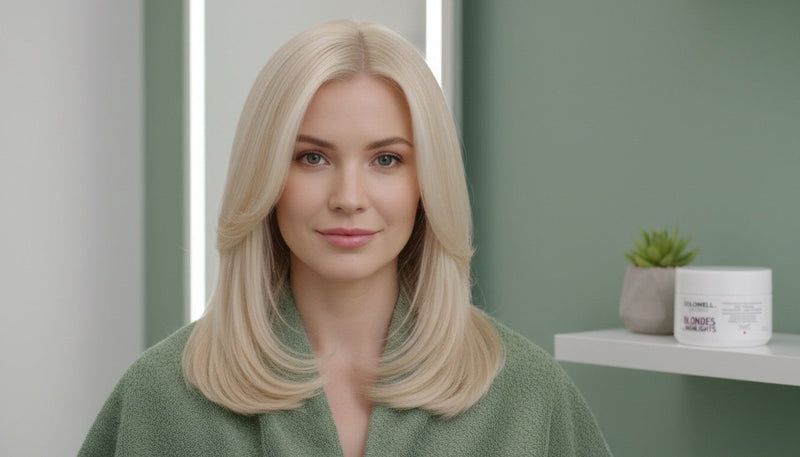KI-generiert: Blondierte Haare pflegen