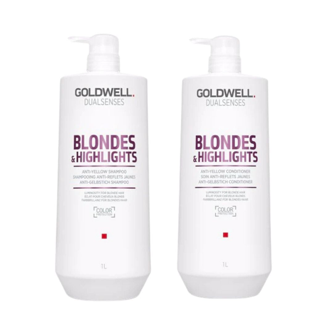 Dualsenses Kombi-SET: Goldwell Anti-Yellow Set – Shampoo & Conditioner 1000 ml