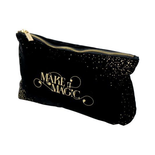 "Make it Magic" Kosmetiktasche (Schwarz mit Goldakzenten) (Tasche gratis zum Einkauf)