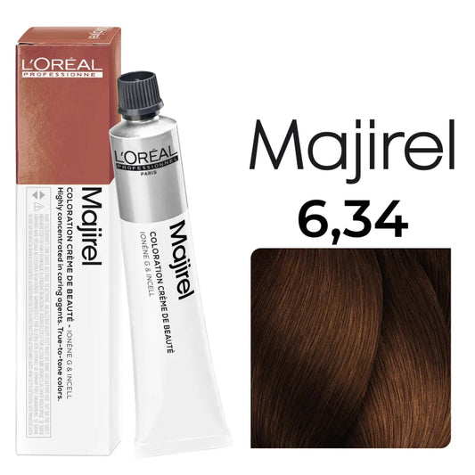 L'Oréal Professionnel MAJIREL 6,34 DUNKELBLOND GOLD KUPFER, 50 ml