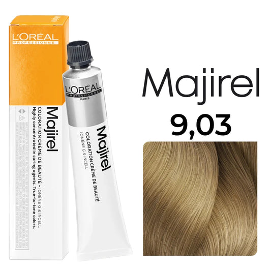 L'Oréal Professionnel MAJIREL 9,03 SEHR HELLES BLOND LEICHT GOLD GOLDGRUNDTON, 50 ml