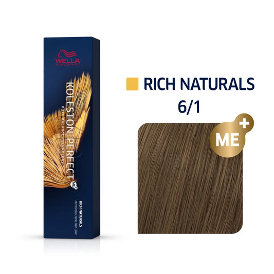 Wella Koleston Perfect Rich Naturals Haarfarbe Dunkelblond Asch 6/1 60 ml