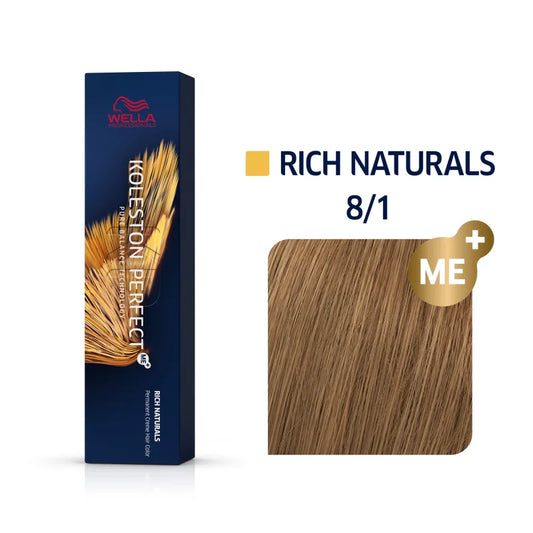 Wella Koleston Perfect Rich Naturals Haarfarbe Hellblond Asch 8/1 60 ml