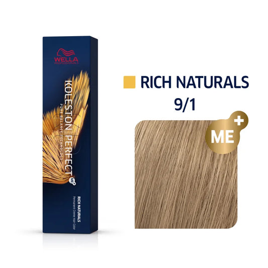 Wella Koleston Perfect Rich Naturals Haarfarbe Lichtblond Asch 9/1 60 ml