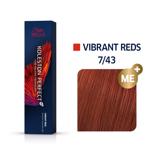 Wella Koleston Perfect Vibrant Reds Haarfarbe Mittelblond Rot-Gold 7/43 60 ml