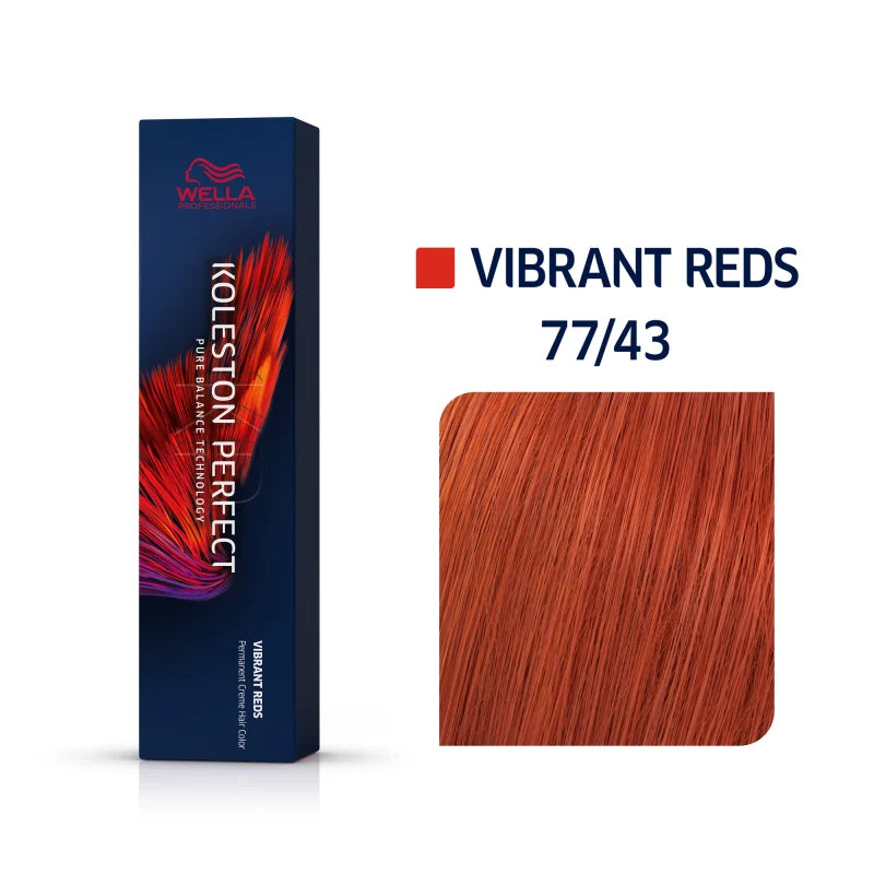 Wella Koleston Perfect Vibrant Reds Haarfarbe Mittelblond Intensiv Rot Gold 77/43 60 ml