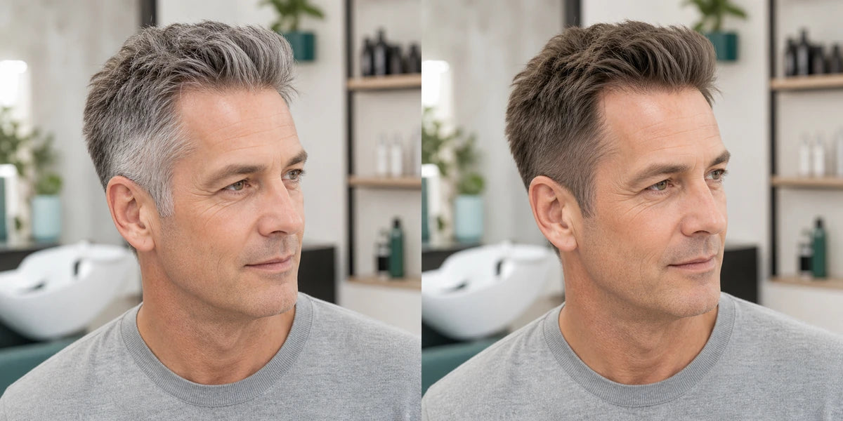 Goldwell Men ReShade Vorher Nachher Graukaschierung für Männer